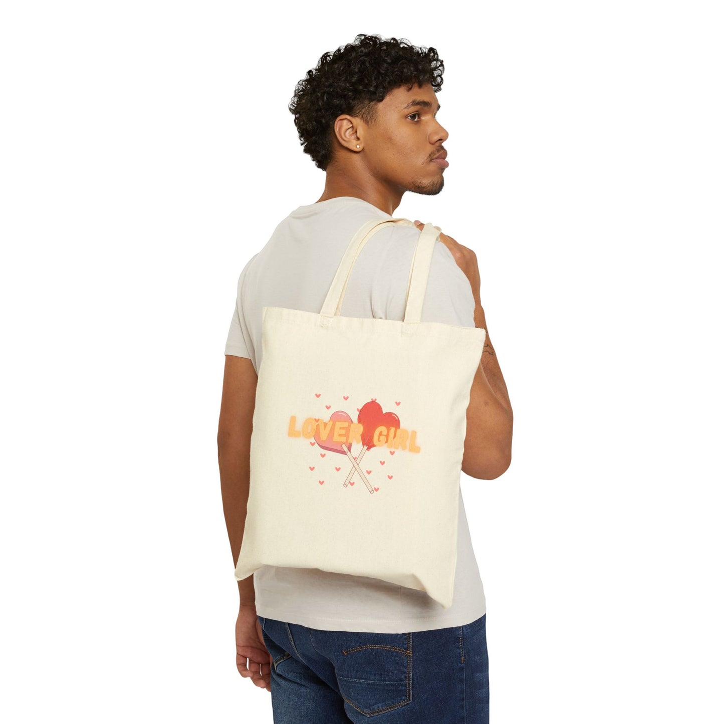 Daite Lover Girl Cotton Canvas Tote Bag