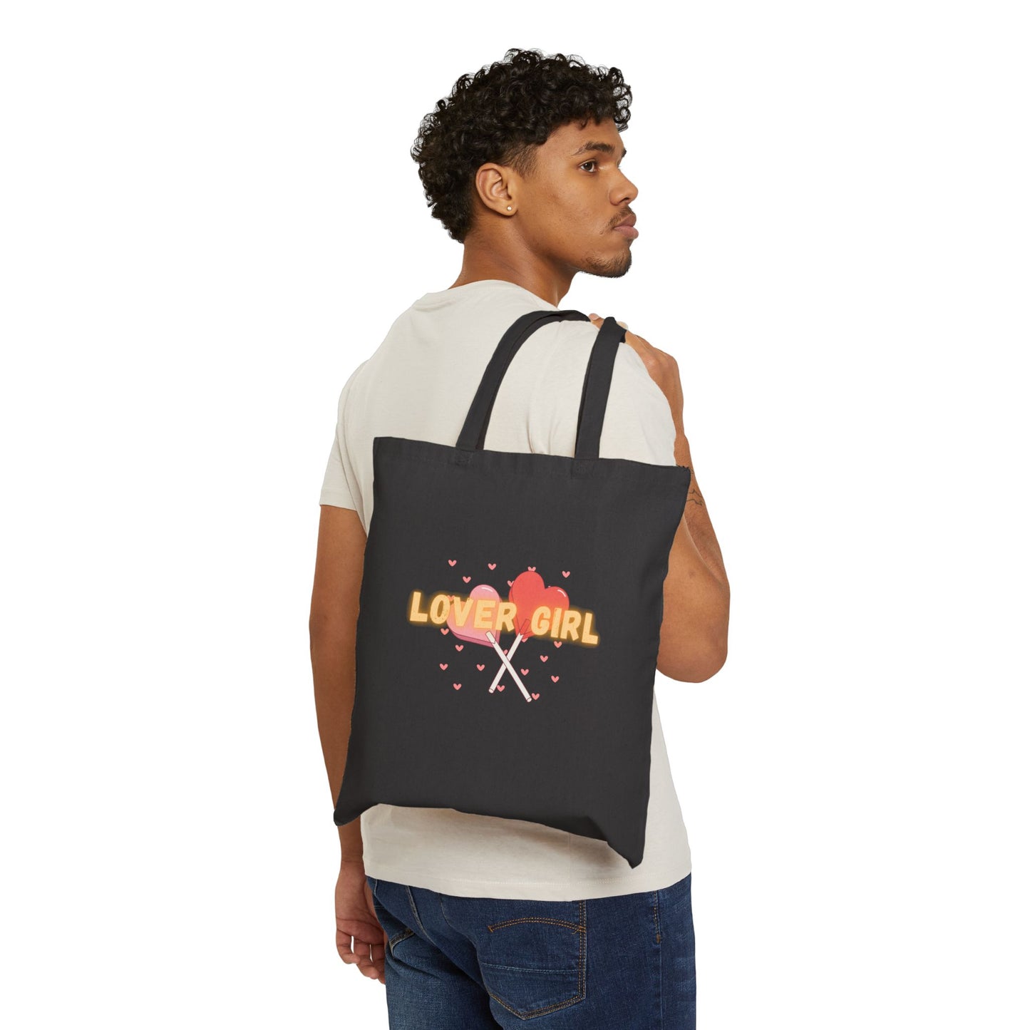 Daite Lover Girl Cotton Canvas Tote Bag